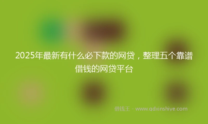 2025年最新有什么必下款的网贷，整理五个靠谱借钱的网贷平台