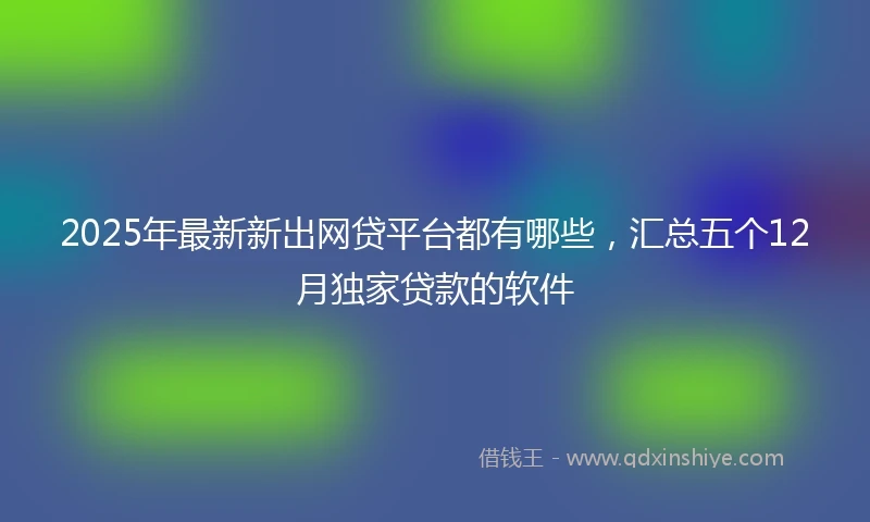 2025年最新新出网贷平台都有哪些，汇总五个12月独家贷款的软件