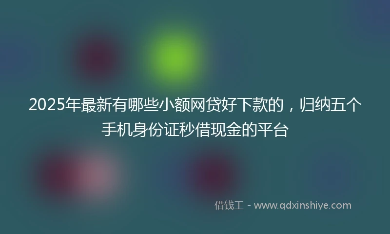 2025年最新有哪些小额网贷好下款的，归纳五个手机身份证秒借现金的平台