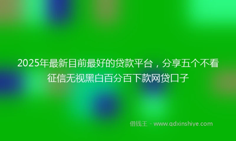2025年最新目前最好的贷款平台，分享五个不看征信无视黑白百分百下款网贷口子