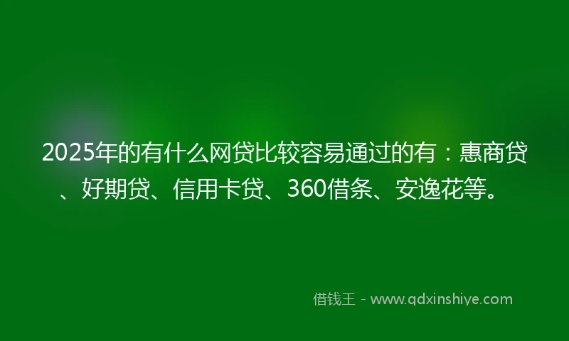 2025年的有什么网贷比较容易通过的有：惠商贷、好期贷、信用卡贷、360借条、安逸花等。