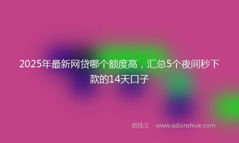 2025年最新网贷哪个额度高，汇总5个夜间秒下款的14天口子