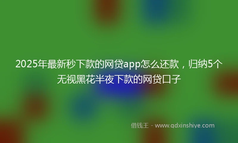 2025年最新秒下款的网贷app怎么还款，归纳5个无视黑花半夜下款的网贷口子