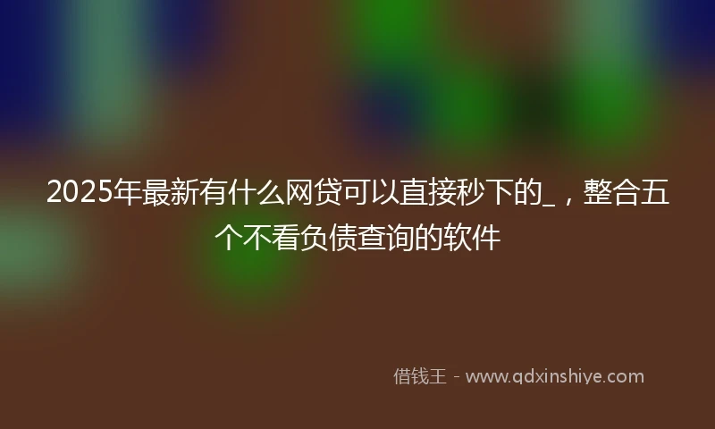 2025年最新有什么网贷可以直接秒下的_，整合五个不看负债查询的软件