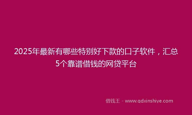 2025年最新有哪些特别好下款的口子软件，汇总5个靠谱借钱的网贷平台