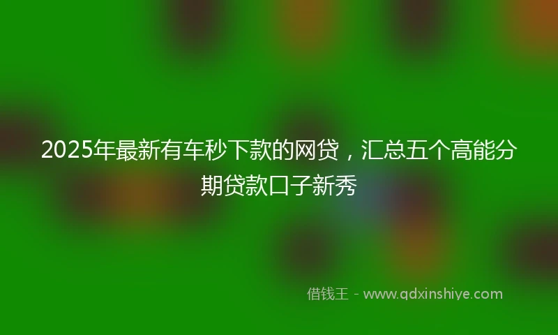 2025年最新有车秒下款的网贷，汇总五个高能分期贷款口子新秀