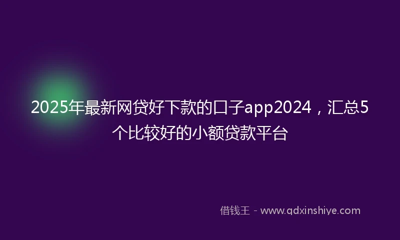 2025年最新网贷好下款的口子app2024，汇总5个比较好的小额贷款平台