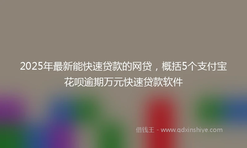 2025年最新能快速贷款的网贷，概括5个支付宝花呗逾期万元快速贷款软件