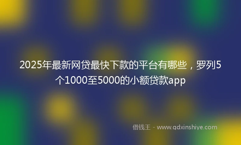 2025年最新网贷最快下款的平台有哪些，罗列5个1000至5000的小额贷款app