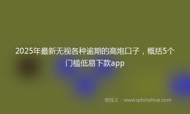 2025年最新无视各种逾期的高炮口子，概括5个门槛低易下款app