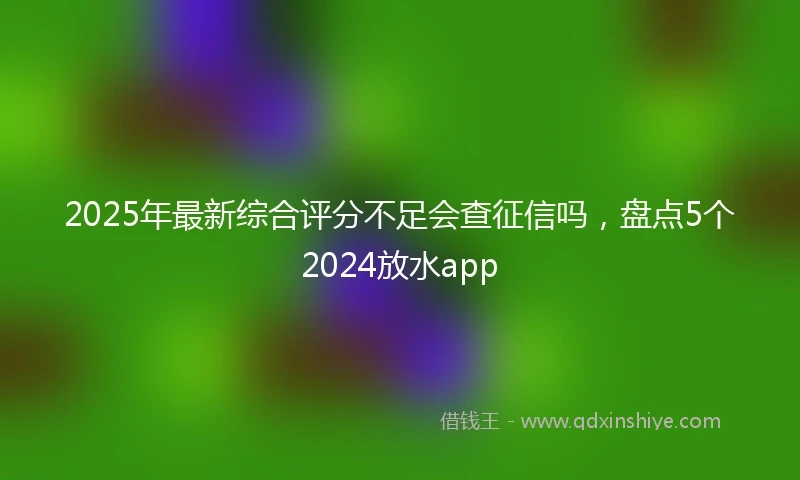 2025年最新综合评分不足会查征信吗，盘点5个2024放水app