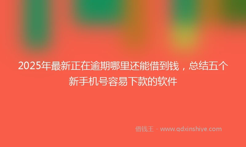 2025年最新正在逾期哪里还能借到钱，总结五个新手机号容易下款的软件