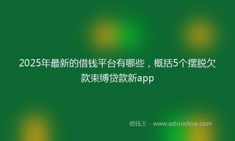 2025年最新的借钱平台有哪些，概括5个摆脱欠款束缚贷款新app