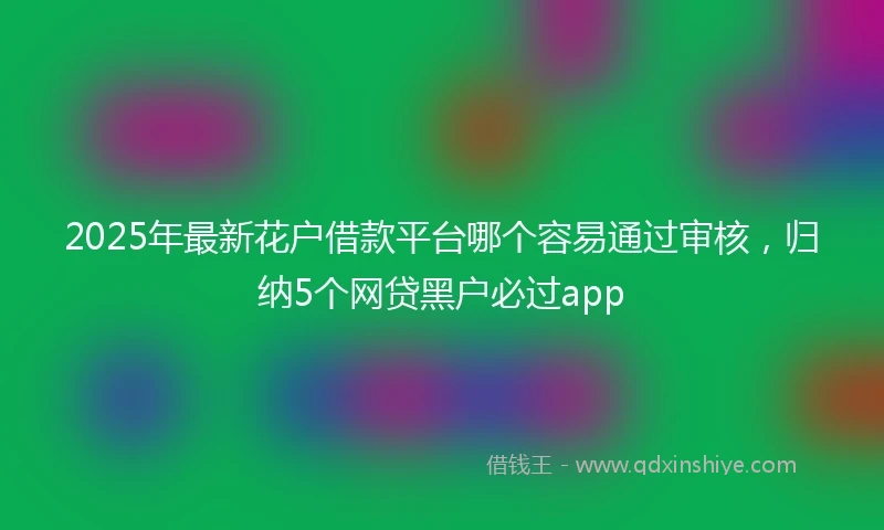 2025年最新花户借款平台哪个容易通过审核，归纳5个网贷黑户必过app