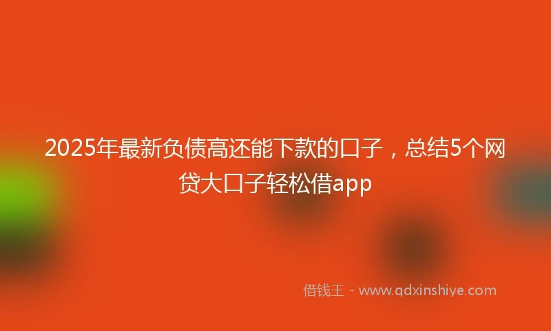 2025年最新负债高还能下款的口子，总结5个网贷大口子轻松借app