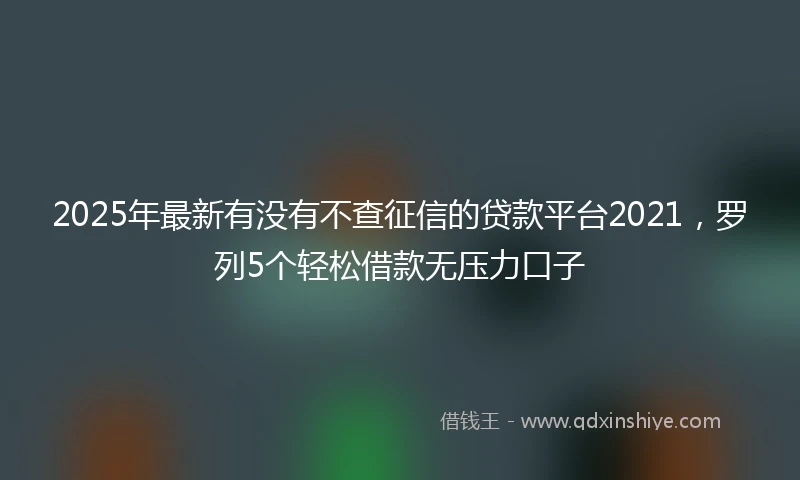 2025年最新有没有不查征信的贷款平台2021，罗列5个轻松借款无压力口子
