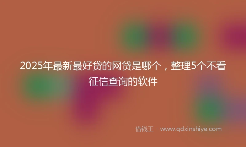 2025年最新最好贷的网贷是哪个，整理5个不看征信查询的软件