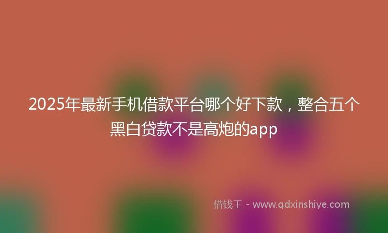 2025年最新手机借款平台哪个好下款，整合五个黑白贷款不是高炮的app