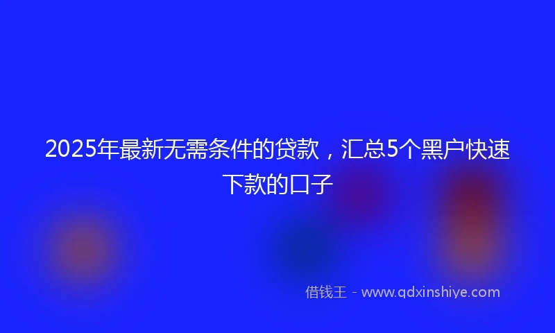 2025年最新无需条件的贷款，汇总5个黑户快速下款的口子