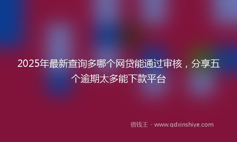 2025年最新查询多哪个网贷能通过审核，分享五个逾期太多能下款平台