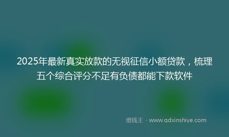 2025年最新真实放款的无视征信小额贷款，梳理五个综合评分不足有负债都能下款软件