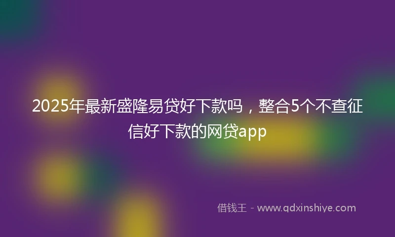 2025年最新盛隆易贷好下款吗，整合5个不查征信好下款的网贷app