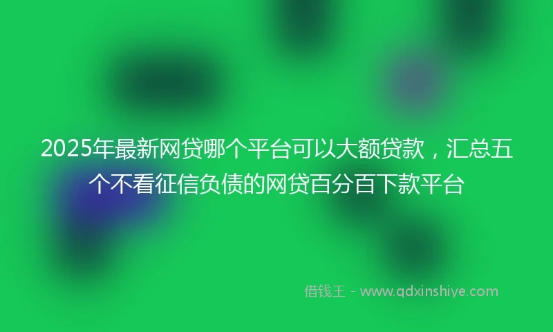 2025年最新网贷哪个平台可以大额贷款，汇总五个不看征信负债的网贷百分百下款平台
