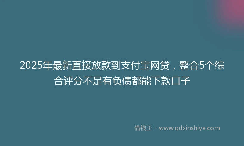2025年最新直接放款到支付宝网贷，整合5个综合评分不足有负债都能下款口子