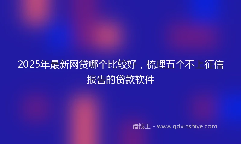 2025年最新网贷哪个比较好，梳理五个不上征信报告的贷款软件