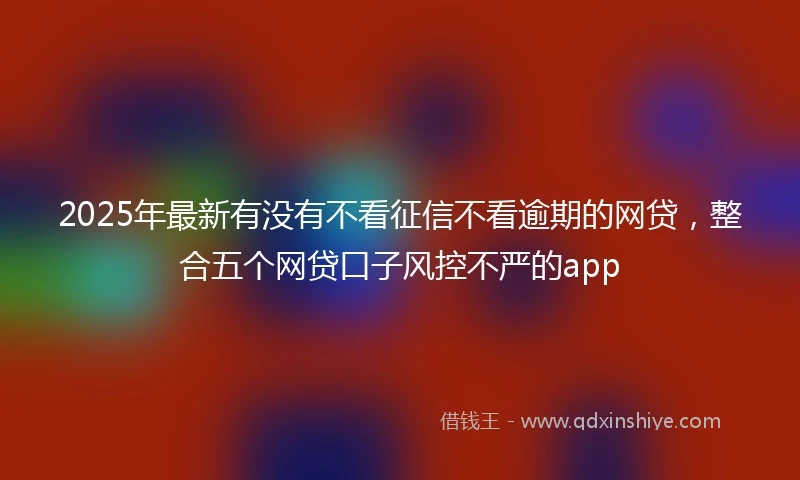 2025年最新有没有不看征信不看逾期的网贷，整合五个网贷口子风控不严的app