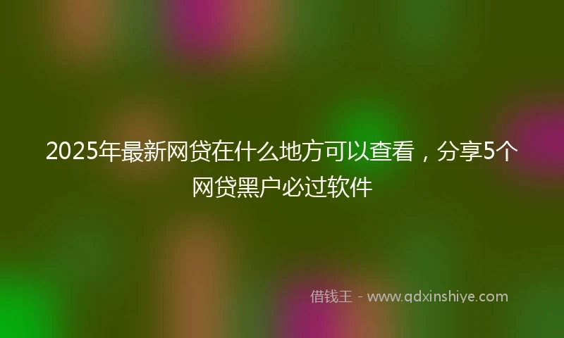 2025年最新网贷在什么地方可以查看，分享5个网贷黑户必过软件