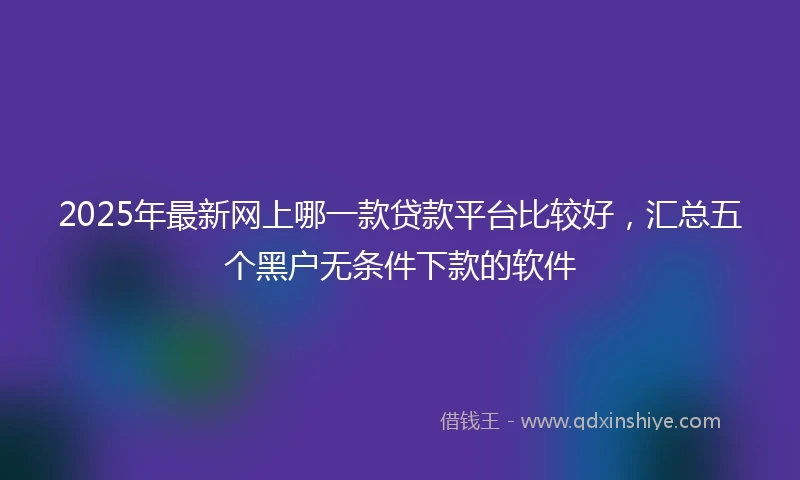2025年最新网上哪一款贷款平台比较好，汇总五个黑户无条件下款的软件