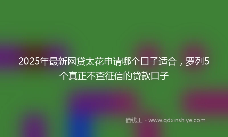 2025年最新网贷太花申请哪个口子适合，罗列5个真正不查征信的贷款口子