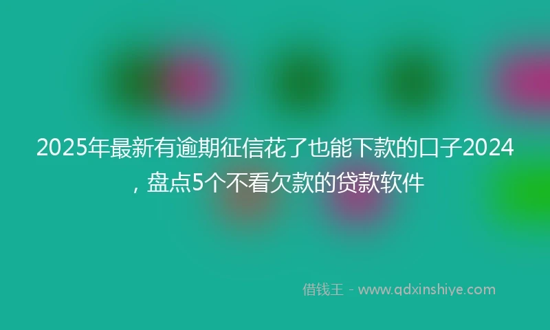 2025年最新有逾期征信花了也能下款的口子2024，盘点5个不看欠款的贷款软件
