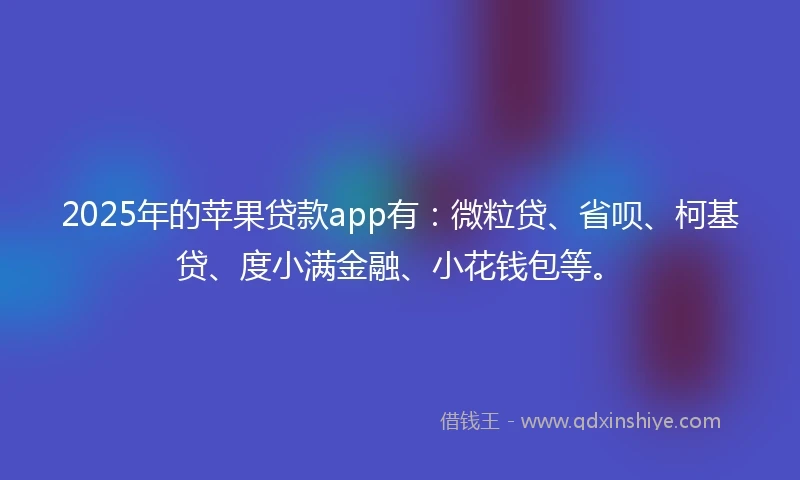 2025年的苹果贷款app有：微粒贷、省呗、柯基贷、度小满金融、小花钱包等。