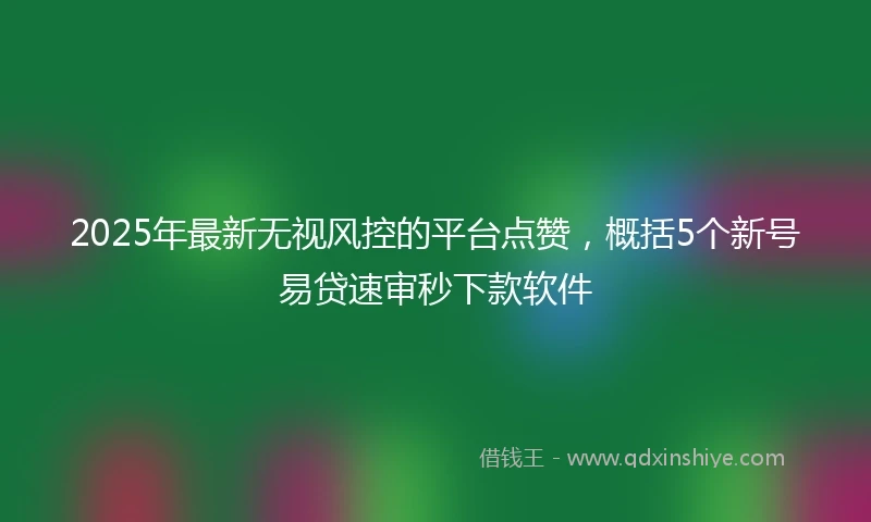 2025年最新无视风控的平台点赞，概括5个新号易贷速审秒下款软件