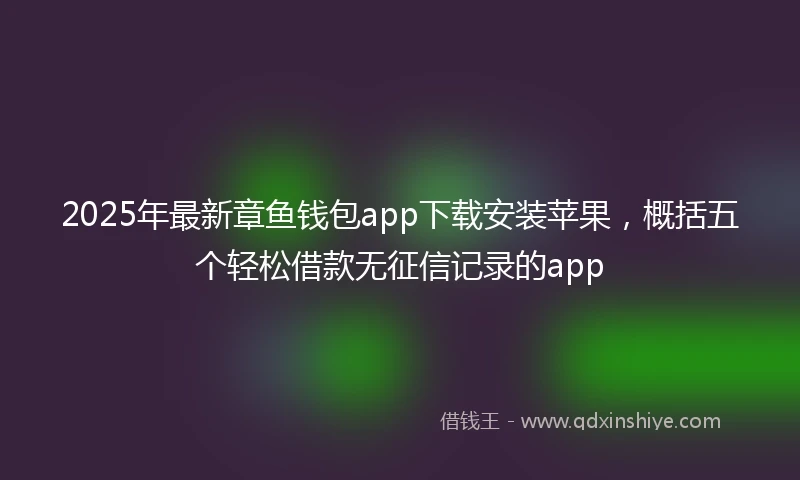 2025年最新章鱼钱包app下载安装苹果，概括五个轻松借款无征信记录的app