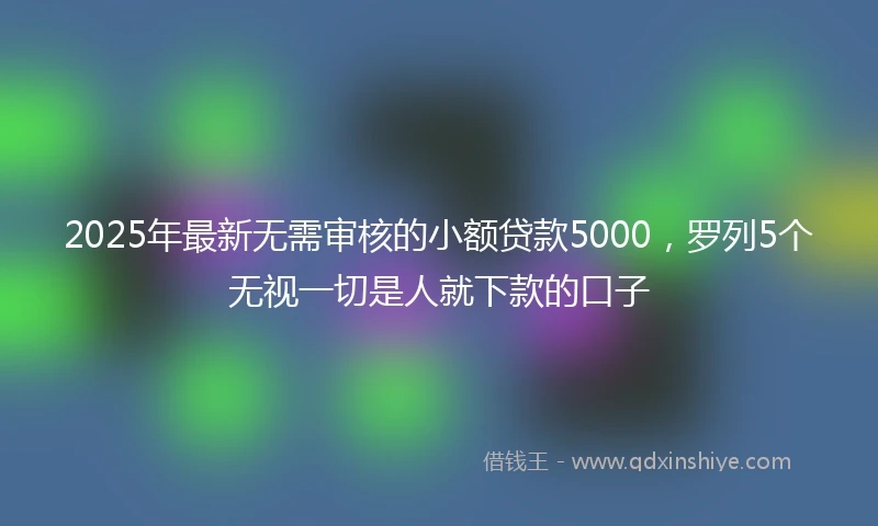 2025年最新无需审核的小额贷款5000，罗列5个无视一切是人就下款的口子