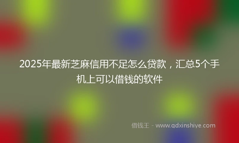 2025年最新芝麻信用不足怎么贷款，汇总5个手机上可以借钱的软件