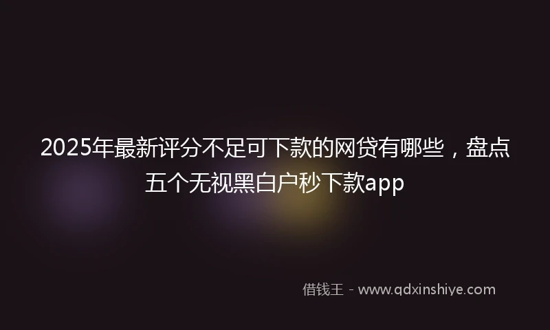 2025年最新评分不足可下款的网贷有哪些，盘点五个无视黑白户秒下款app