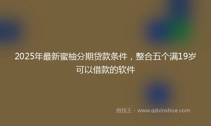 2025年最新蜜柚分期贷款条件,整合五个满19岁可以借款的软件