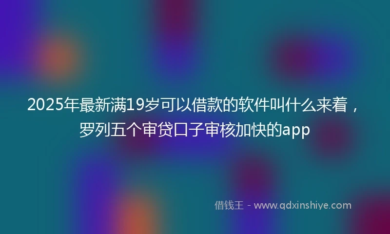2025年最新满19岁可以借款的软件叫什么来着，罗列五个审贷口子审核加快的app