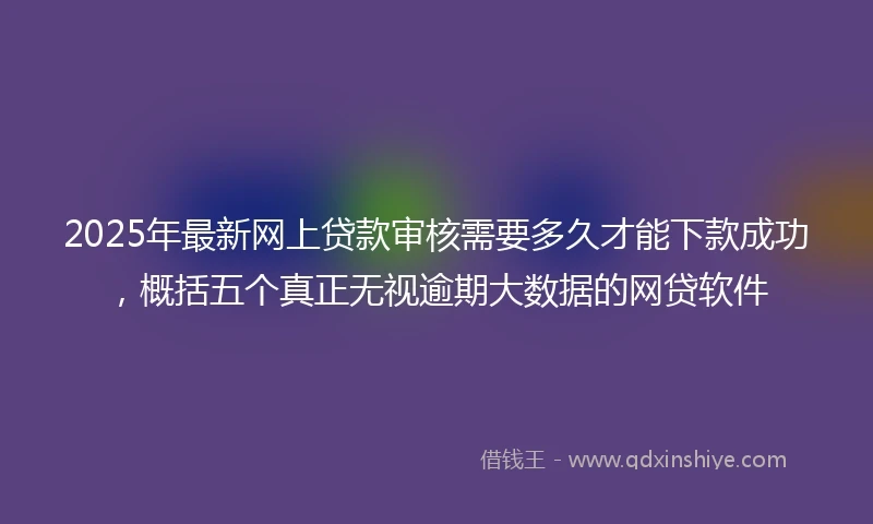 2025年最新网上贷款审核需要多久才能下款成功，概括五个真正无视逾期大数据的网贷软件