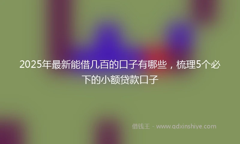 2025年最新能借几百的口子有哪些，梳理5个必下的小额贷款口子