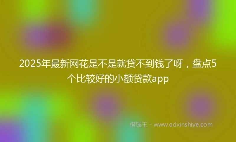 2025年最新网花是不是就贷不到钱了呀，盘点5个比较好的小额贷款app