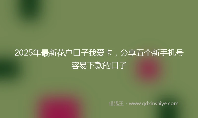 2025年最新花户口子我爱卡，分享五个新手机号容易下款的口子