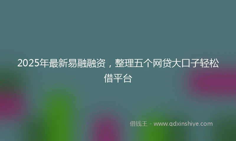 2025年最新易融融资，整理五个网贷大口子轻松借平台