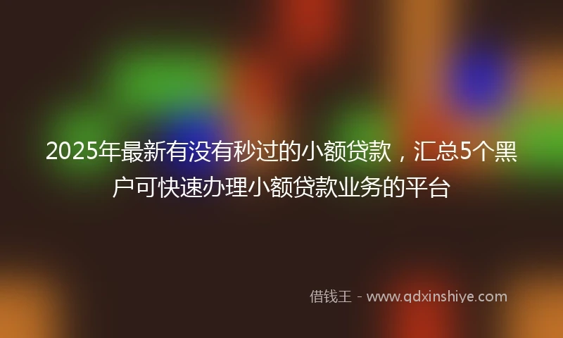 2025年最新有没有秒过的小额贷款，汇总5个黑户可快速办理小额贷款业务的平台