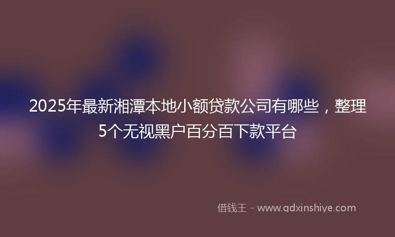 2025年最新湘潭本地小额贷款公司有哪些，整理5个无视黑户百分百下款平台