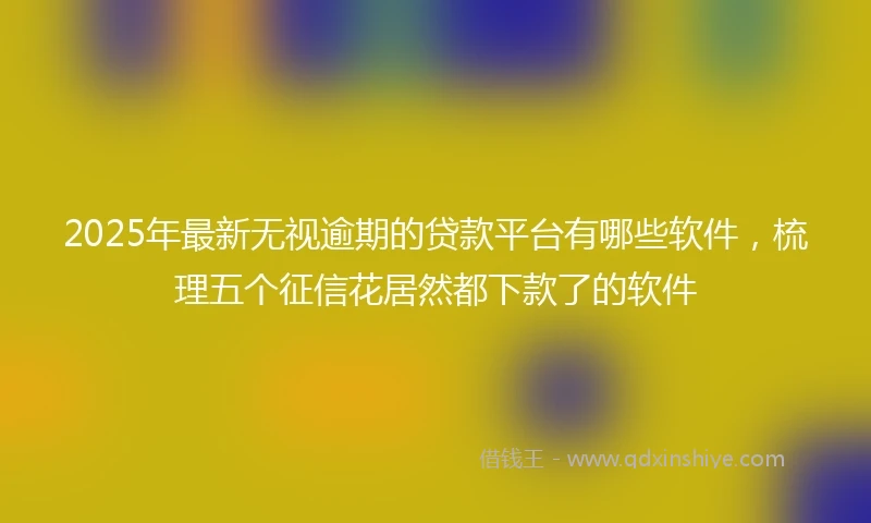 2025年最新无视逾期的贷款平台有哪些软件，梳理五个征信花居然都下款了的软件